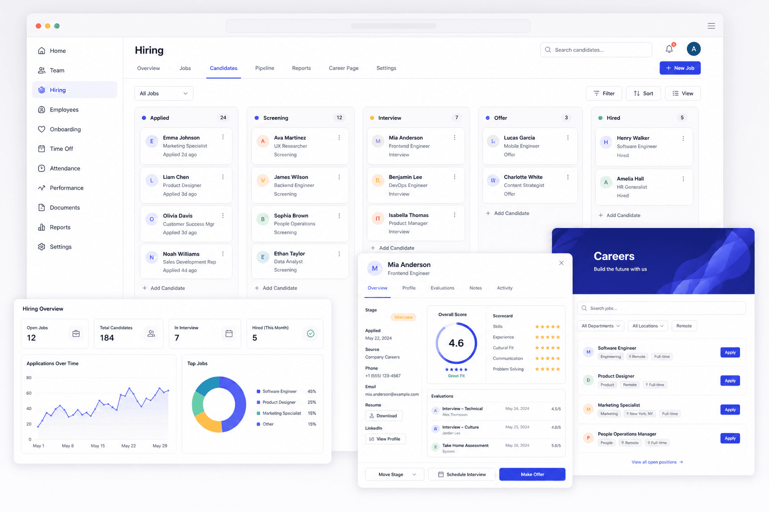 TeamFlow hiring pipeline product showcase